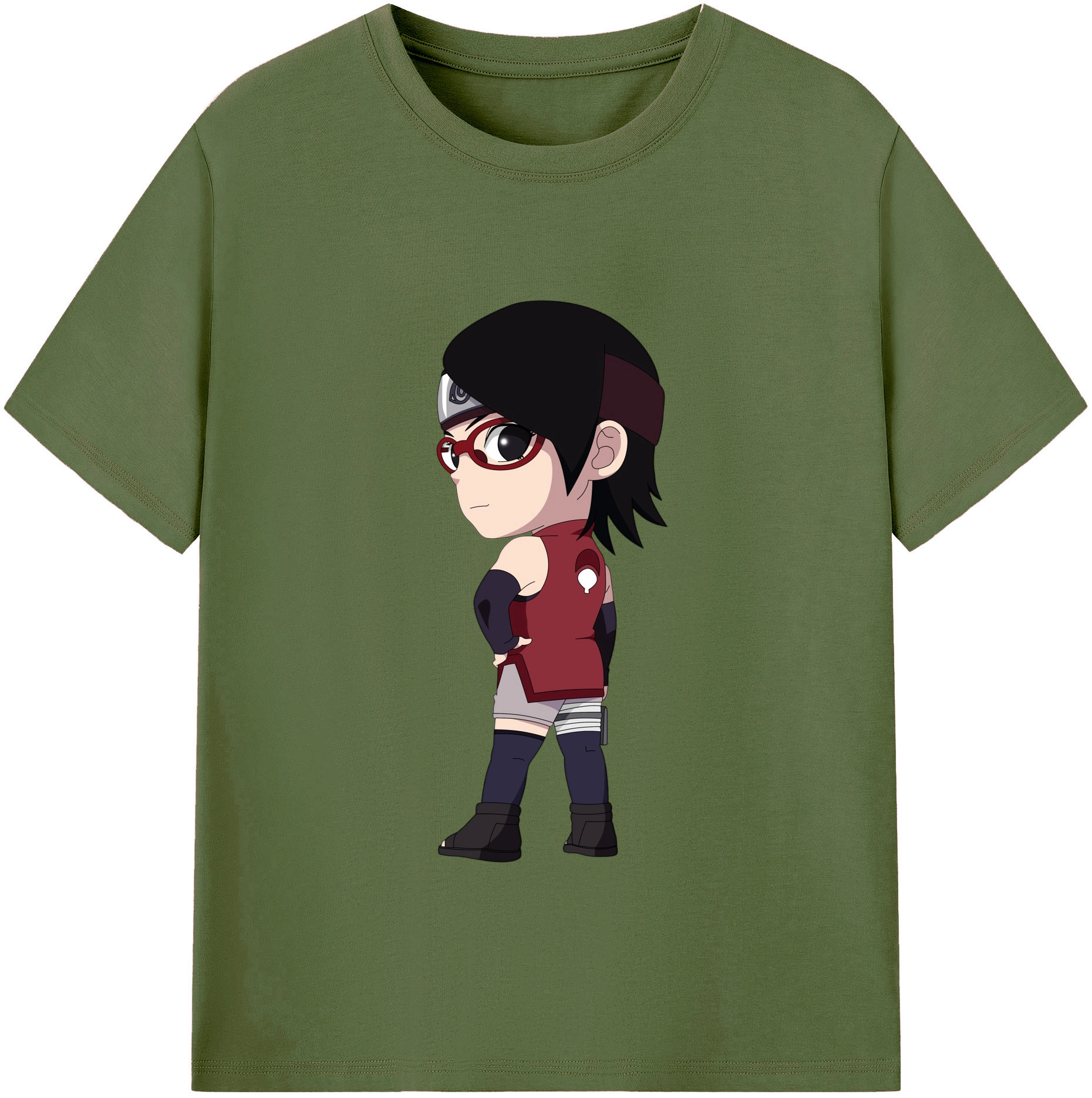 （画像用） NARUTO -ナルト- うちは サラダ Uchiha Sarada 綿100％半袖Tシャツ（フロントプリント）